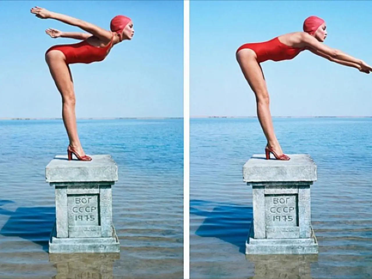 This is the collage image in which there is a woman standing on the pillar with some text written...