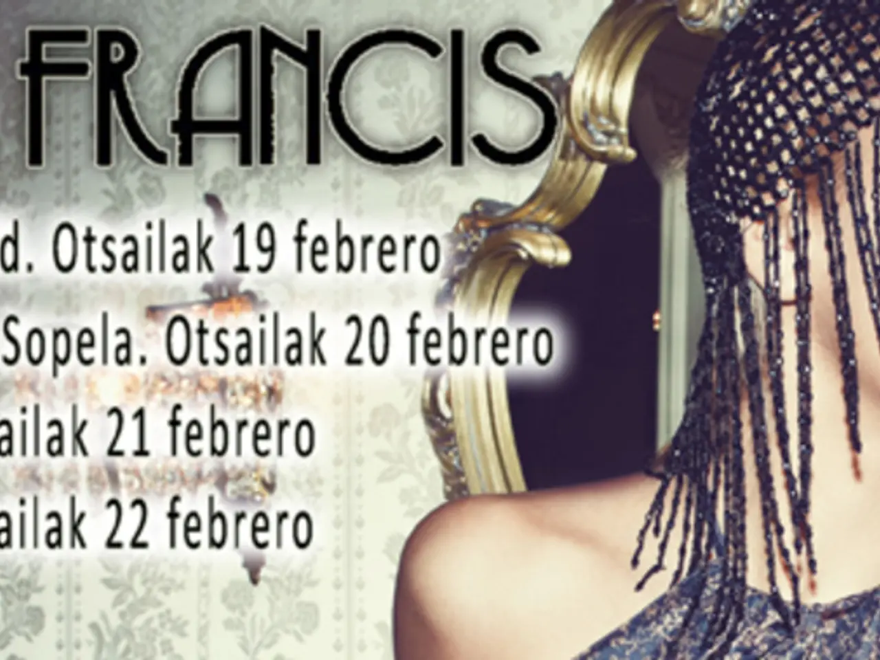 This is a poster and in this poster we can see a woman, mirror and some text.