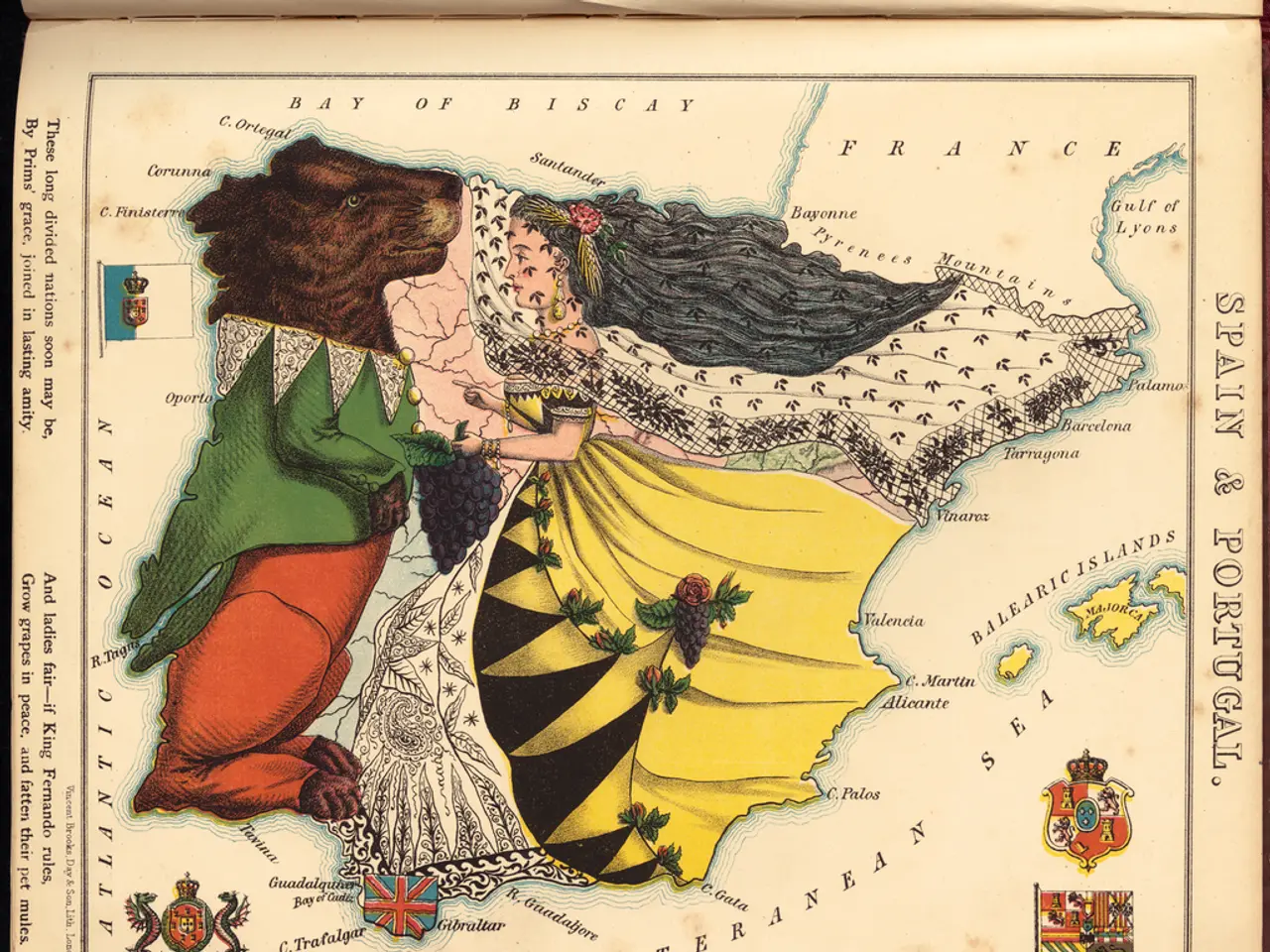 In this image there is a painting of the persons and there are some text written on this painting.