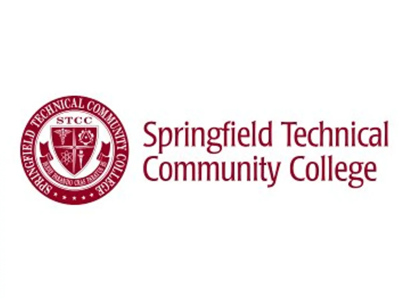 The image shows the Springfield Technical Community College logo, which consists of a white...