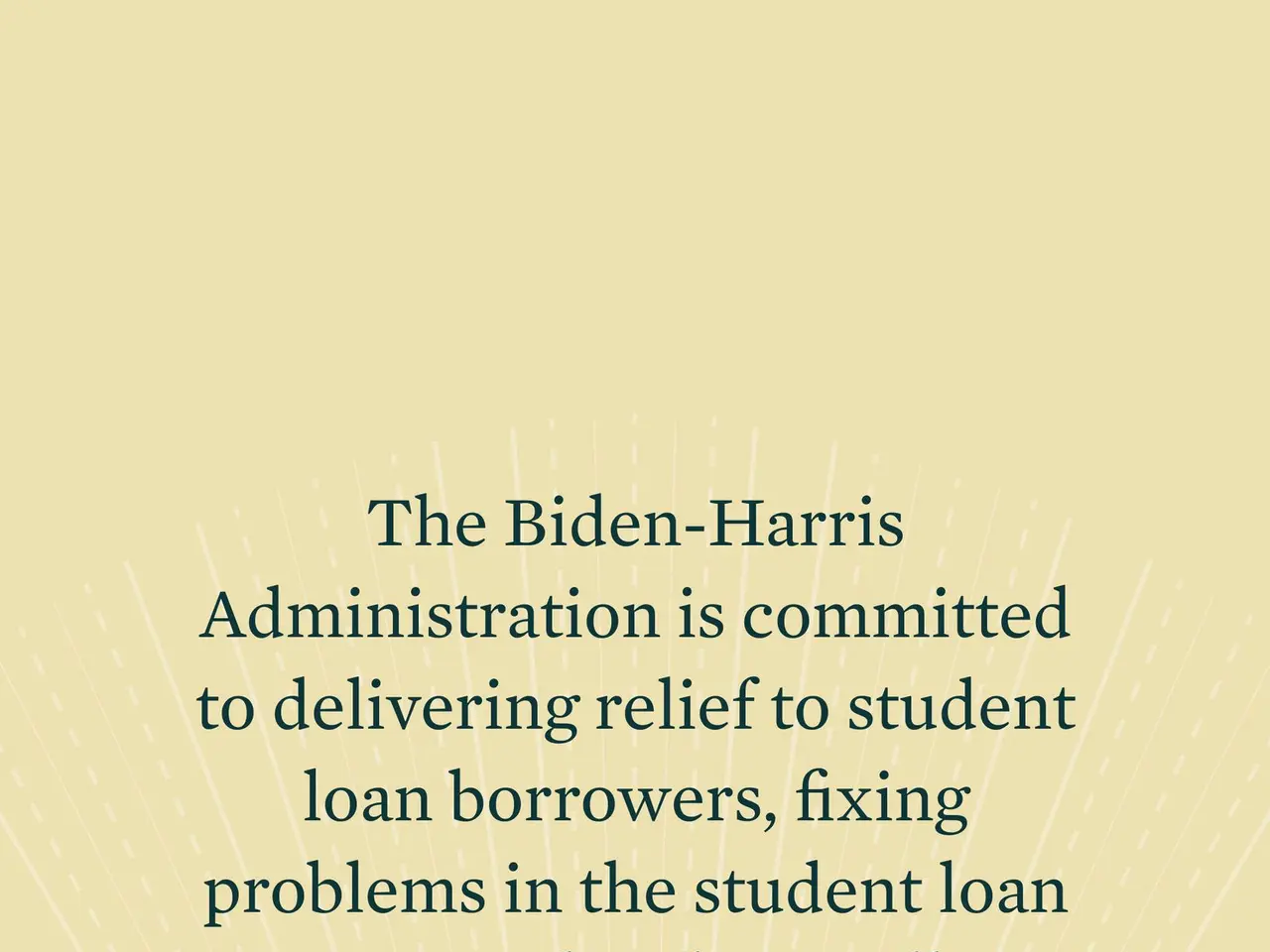The image shows a poster with the text "The Biden-Harris Administration is committed to delivering...