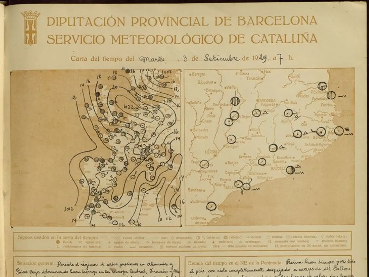 The image shows an open book with a map of Barcelona on it. The book contains text and numbers,...