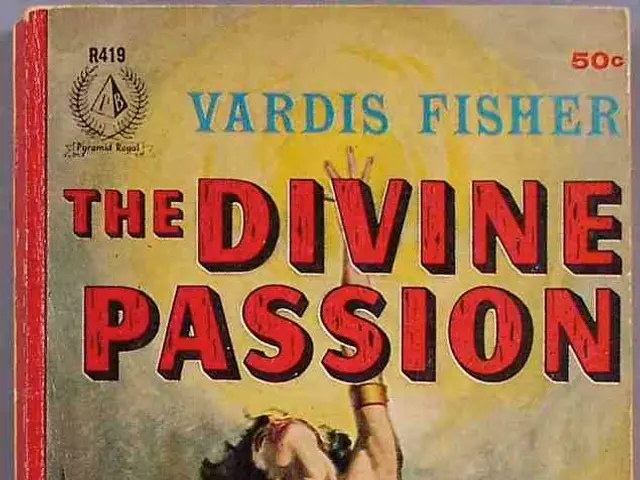 In this picture we can see a photograph of the story book on which "The divine passion" is written....