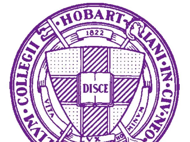 The image shows the logo of the University of Hobart, which is a purple seal with the words "Hobart...