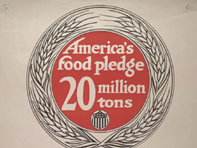 The image shows a poster with the words "America's Food Pledge 20 Million Tons" written in bold,...