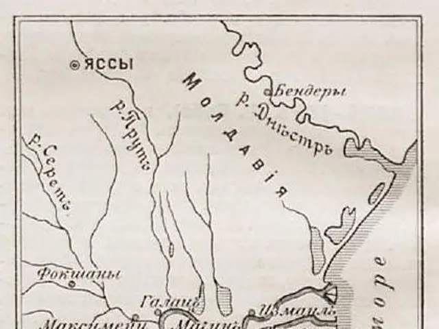 The image shows a paper with a map of the city of Moscow, Russia, with text written on it. The map...