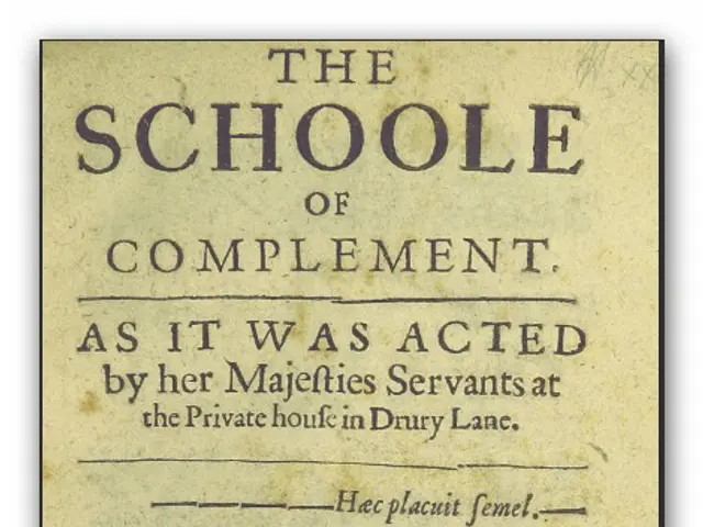 The image shows a poster with the text "The School of Completion as it was acted by her Majesties...