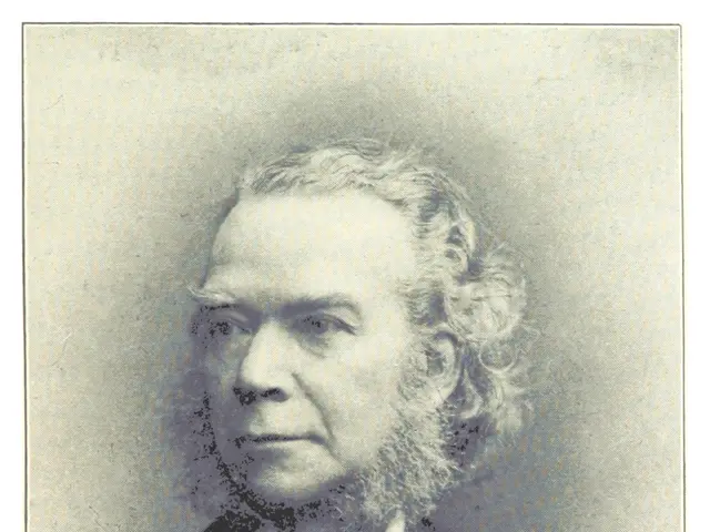 The image shows a black and white photo of Carl Reinecke, the director of the Royal Musical...