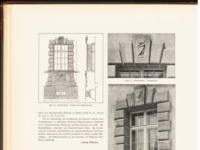 The image shows an open book with a drawing of a building on it. The book contains pictures and...