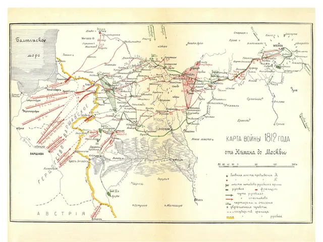 The image shows a map of the Russian Empire with the extent of the Soviet Union highlighted. The...