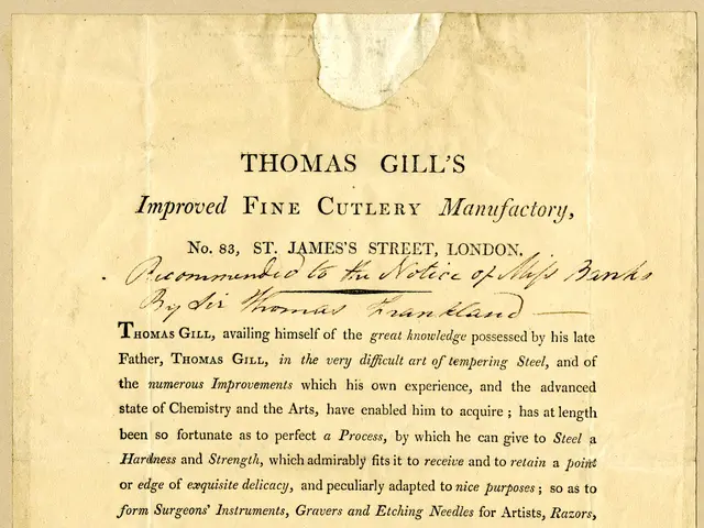 The image shows a paper with text written on it, which reads "Thomas Gill's Improved Fine Cutlery...