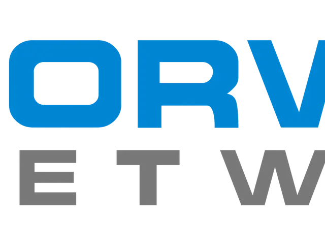The image shows the Forward Networks logo, which consists of a blue and white circle with the words...