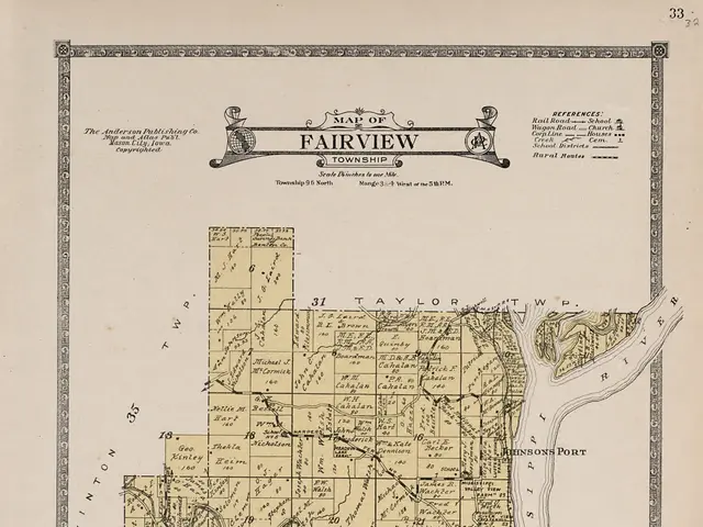 The image shows an old map of Fairview Township, Kansas from 1876. It is a detailed map with text...