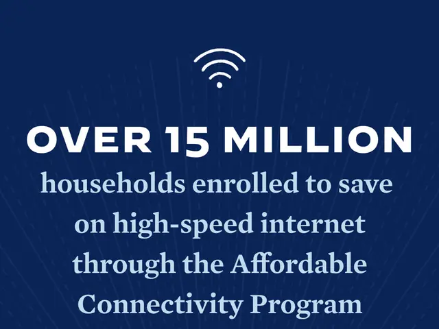 The image shows a poster with text and a logo that reads "Over 15 million households enrolled to...