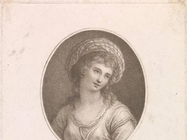 The image shows a woman with a peaceful expression on her face, her eyes closed and her lips...