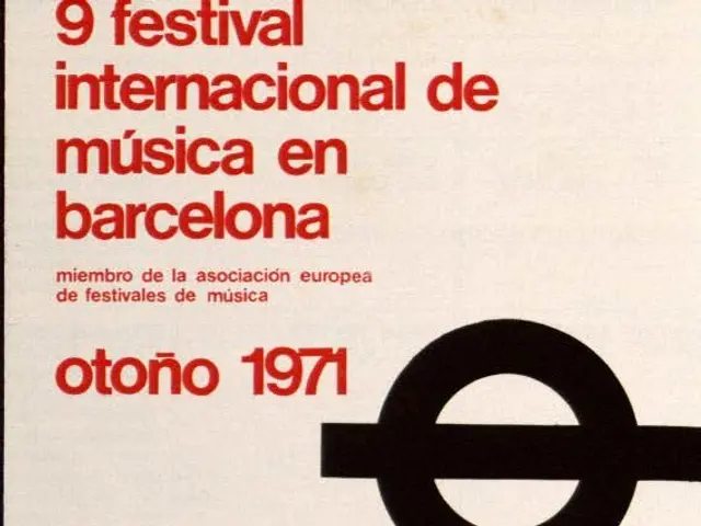 The image shows a poster for the 9th International Music Festival in Barcelona, Spain in 1971. The...
