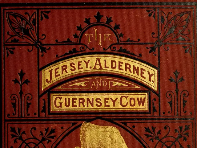 The image shows a book titled "The Jersey, Alderney, and Guernsey Cow: How to Choose Manage and...