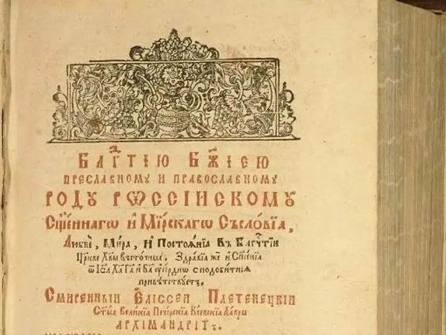 The image shows an open book with a red and gold design on it, which is the first edition of the...