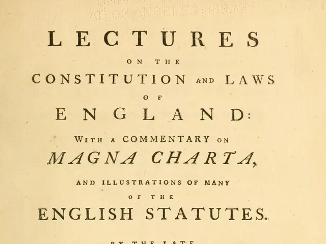 The image shows an old book with the title "Lectures on the Constitution and Laws of England with a...