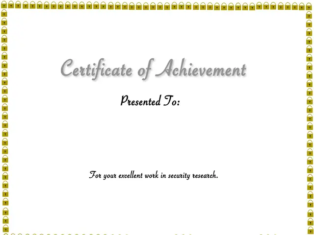 The image shows a certificate of achievement template with a white background and a decorative...