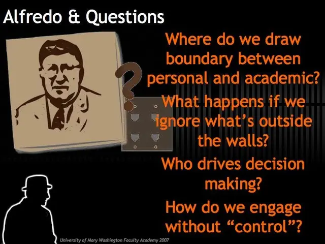 The image shows a poster with a picture of Alfredo and text that reads "Where do we draw boundary...