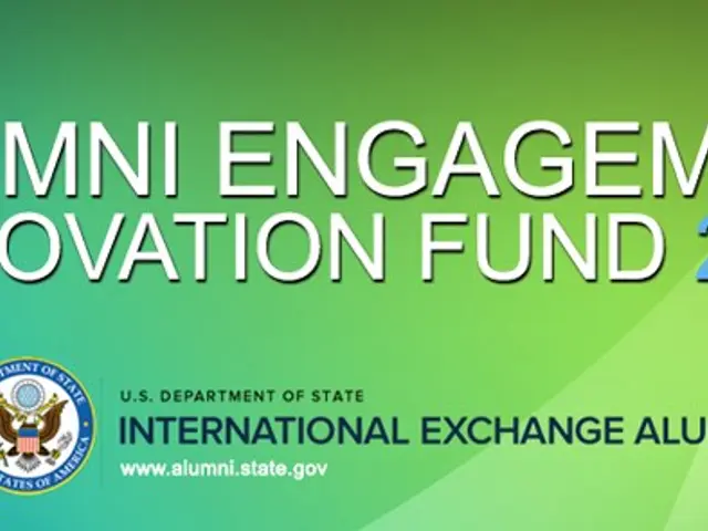 The image shows a green background with the text "Alumni Engagement Innovation Fund 2015" and a...