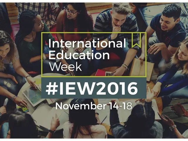 The image shows a group of people sitting on a couch, some of them holding books and pens, with the...