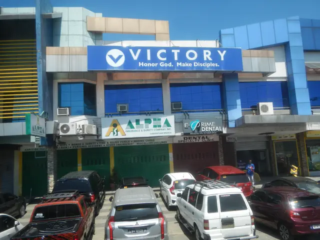 The image shows a Victory Dental Clinic in Cebu City, Philippines. There are vehicles on the road...