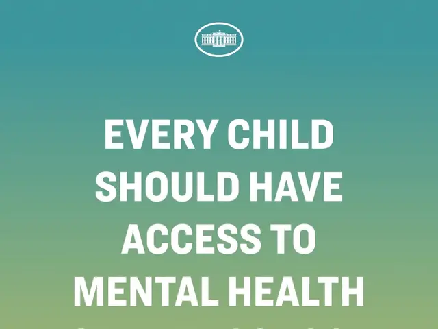 The image shows a poster with a logo and text that reads "Every Child Should Have Access to Mental...