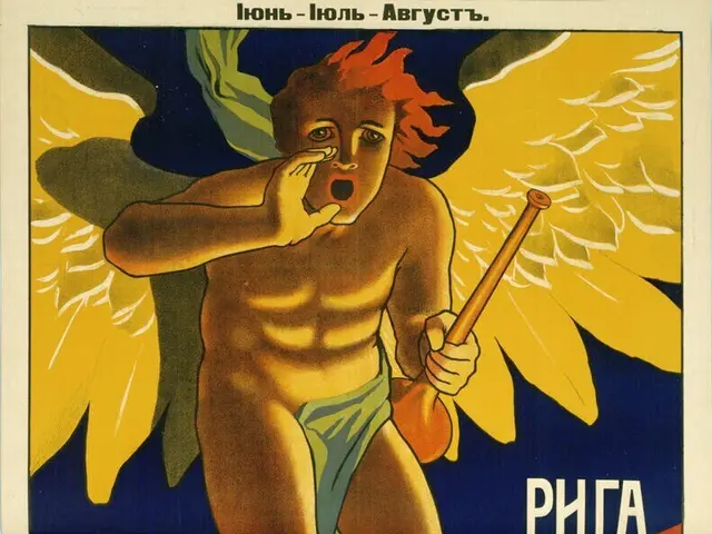 The image shows a Russian propaganda poster for the Soviet Union featuring a person with a human...