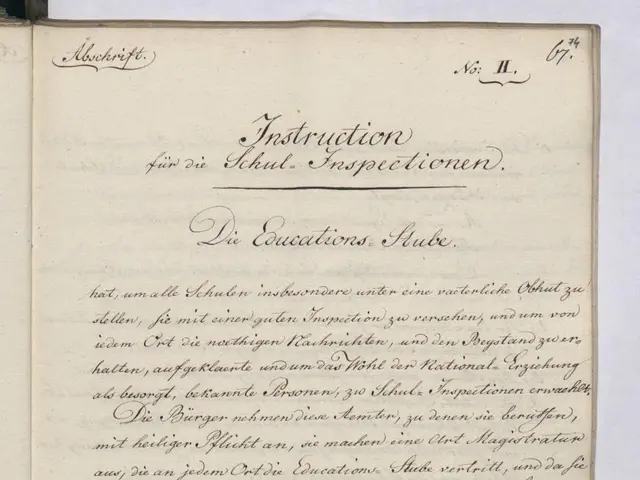 The image shows an open book with handwriting on it, which is the first page of an instruction...