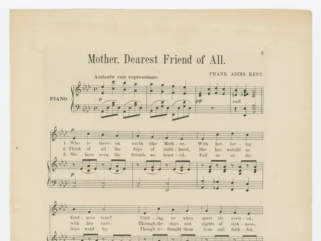 The image shows a paper with the text "Mother, Dearest Friend of All" written on it, accompanied by...
