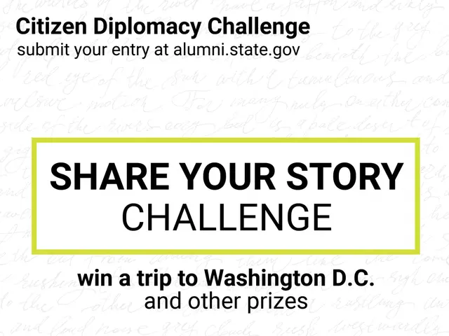 The image shows a poster with the words "Share Your Story Challenge: Win a Trip to Washington D.C."...