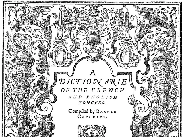The image shows a black and white poster with a design and text that reads "A Dictionary of the...