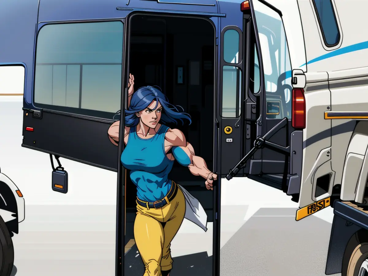 Woman departs from the Dominican Republic via bus, heading back to Haiti.