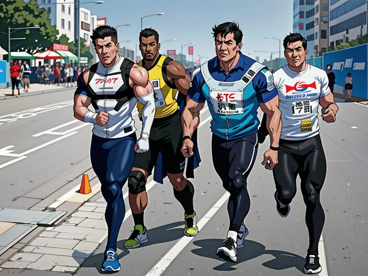 Robots Engineered by Humans Raced in a Half Marathon for Humanoids in Beijing on April 19, 2025. The event, a first of its kind, attracted numerous humanoid robots, competing alongside human participants. The spectacle highlighted China's ambition to spearhead advancements in high-tech innovation, as captured in the images provided by Pedro PARDO of AFP. (Photos by PEDRO PARDO/AFP via Getty Images) In Beijing on April 19, 2025, a robotic participant and its creators participated in a groundbreaking humanoid robot half marathon. A multitude of humanoid robots hit the Beijing streets, merging with the flesh-and-blood crowd as part of a unprecedented race, reflecting China's ambition to spearhead the global advancement in advanced technology. (Image by Pedro PARDO / AFP) (Image by PEDRO PARDO/AFP via Getty Images)